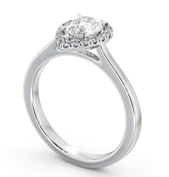  Halo Pear Diamond Engagement Ring 9K White Gold - Aneeka ENPE38_WG_THUMB1 