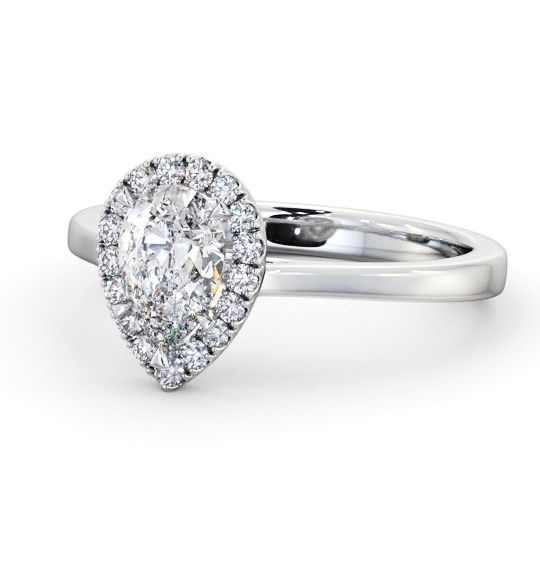 Halo Pear Diamond Engagement Ring 18K White Gold ENPE38_WG_THUMB2 