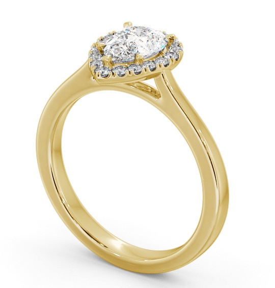  Halo Pear Diamond Engagement Ring 18K Yellow Gold - Aneeka ENPE38_YG_THUMB1 
