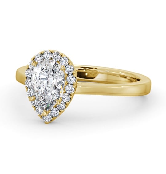  Halo Pear Diamond Engagement Ring 18K Yellow Gold - Aneeka ENPE38_YG_THUMB2 