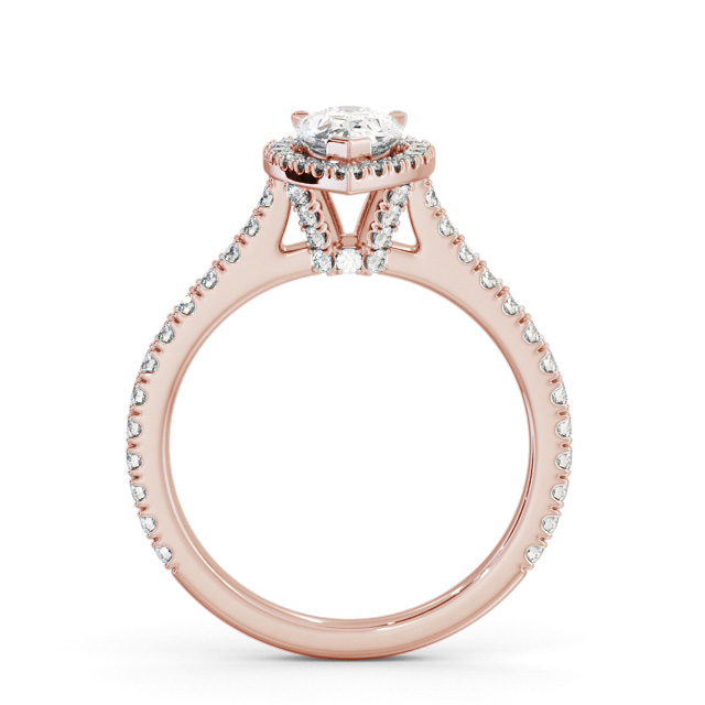 Halo Pear Diamond Engagement Ring 18K Rose Gold - Liadan ENPE39_RG_UP