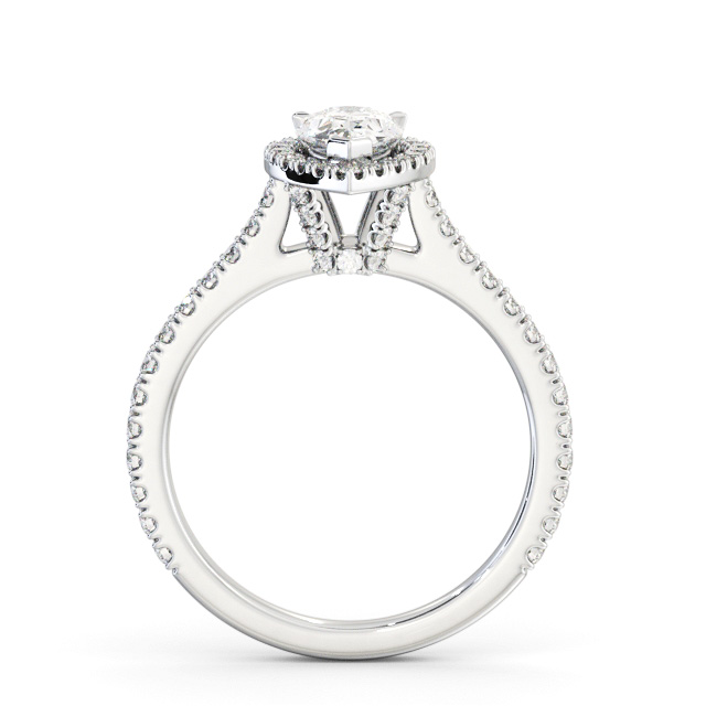 Halo Pear Diamond Engagement Ring Palladium - Liadan ENPE39_WG_UP