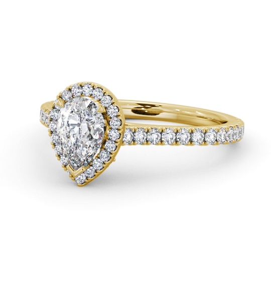  Halo Pear Diamond Engagement Ring 9K Yellow Gold - Liadan ENPE39_YG_THUMB2 