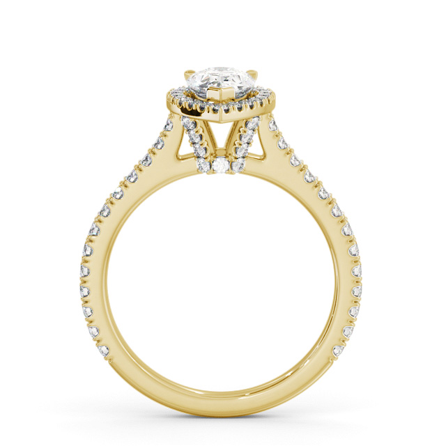 Halo Pear Diamond Engagement Ring 18K Yellow Gold - Liadan ENPE39_YG_UP