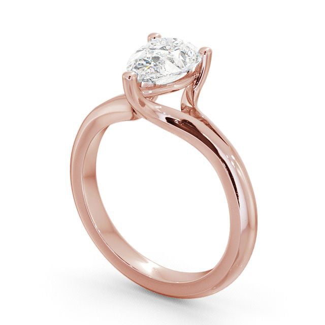 Pear Diamond Engagement Ring 9K Rose Gold Solitaire - Illey ENPE3_RG_SIDE