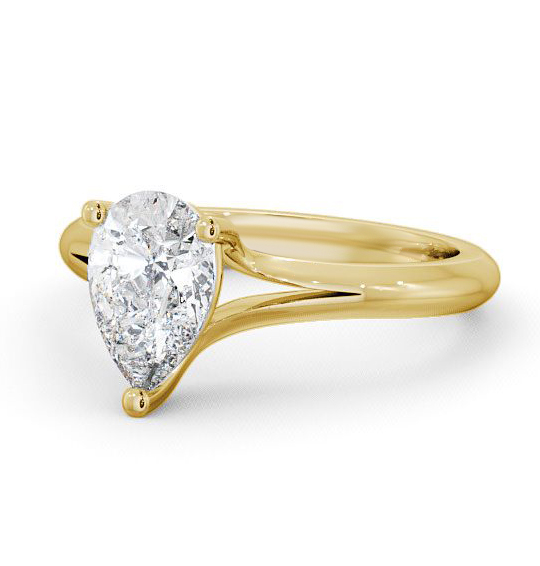 Illey Pear Diamond Engagement Ring Three Claw Split Band ENPE3_YG_THUMB2 