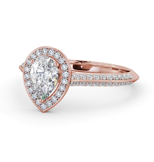 Halo Pear Diamond with Knife Edge Band Engagement Ring 18K Rose Gold ENPE40_RG_THUMB2 