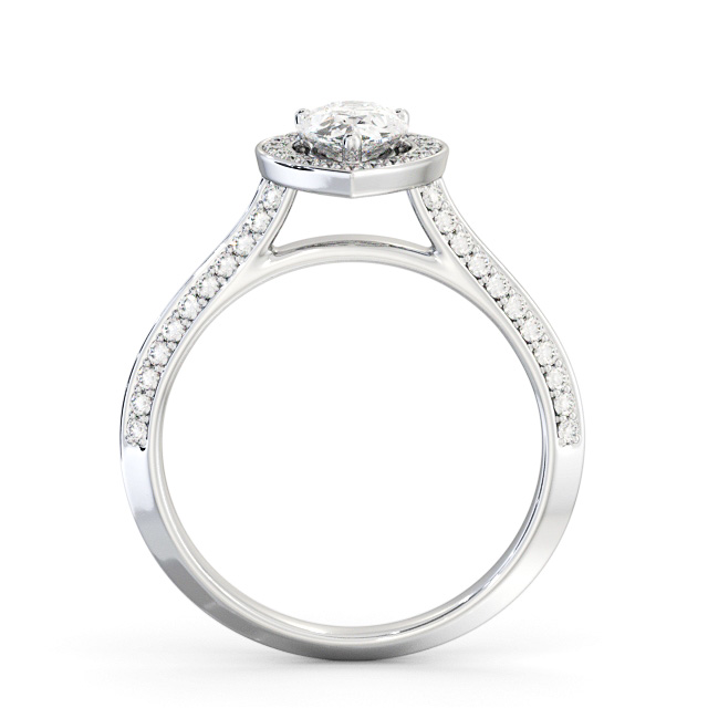 Halo Pear Diamond Engagement Ring Palladium - Doralie ENPE40_WG_UP