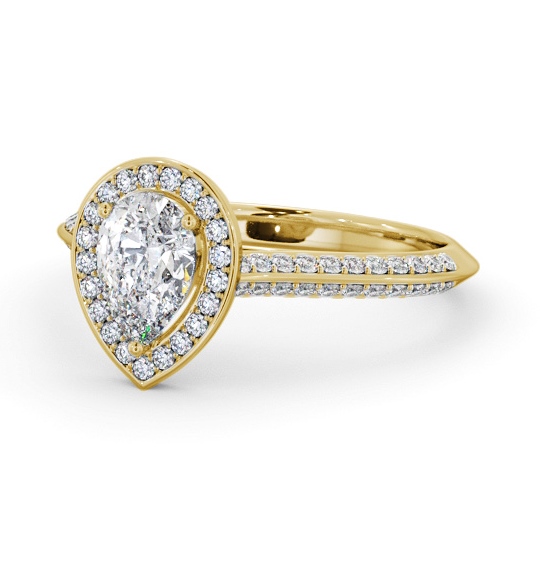  Halo Pear Diamond Engagement Ring 9K Yellow Gold - Doralie ENPE40_YG_THUMB2 