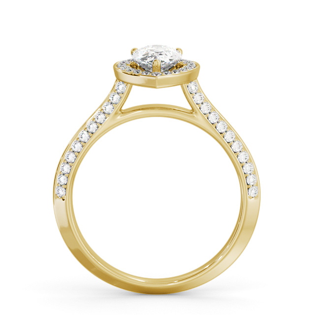 Halo Pear Diamond Engagement Ring 18K Yellow Gold - Doralie ENPE40_YG_UP
