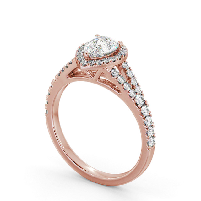 Halo Pear Diamond Engagement Ring 9K Rose Gold - Etterby ENPE41_RG_SIDE