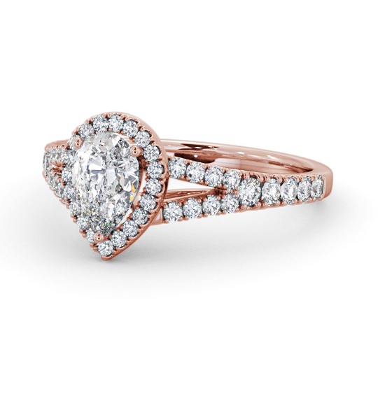Halo Pear Diamond Split Band Engagement Ring 18K Rose Gold ENPE41_RG_THUMB2 
