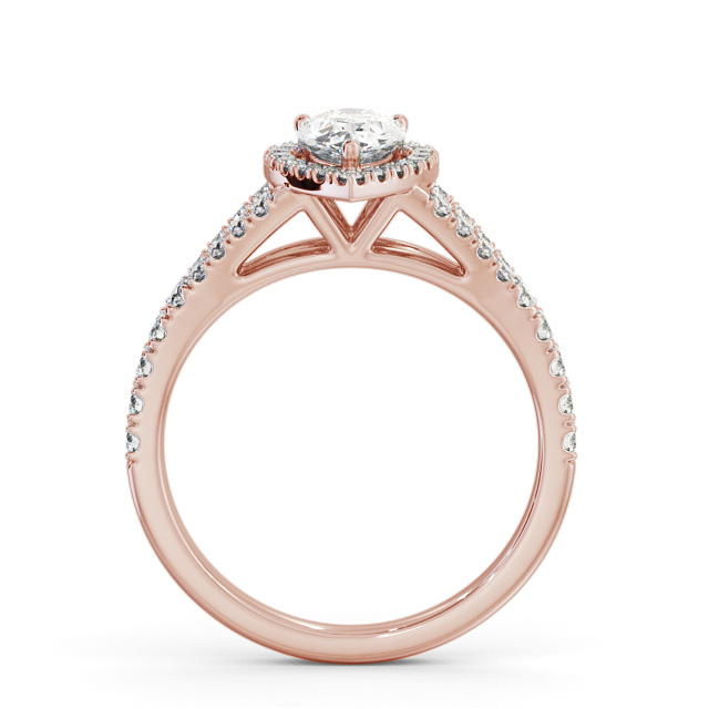 Halo Pear Diamond Engagement Ring 18K Rose Gold - Etterby ENPE41_RG_UP