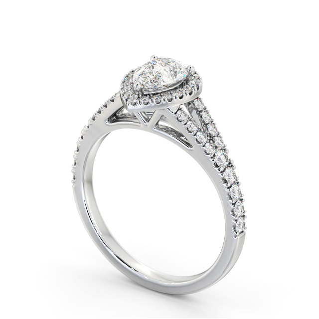 Halo Pear Diamond Engagement Ring Palladium - Etterby ENPE41_WG_SIDE