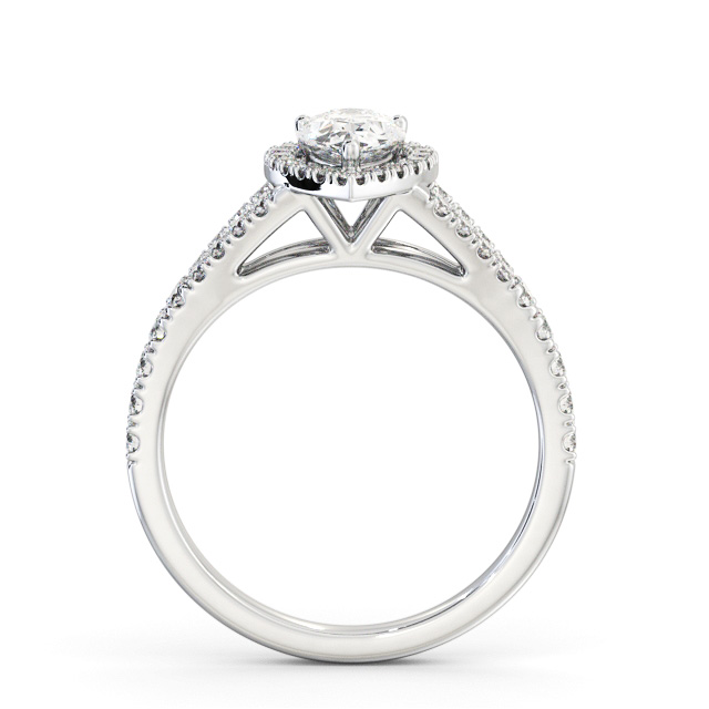 Halo Pear Diamond Engagement Ring Palladium - Etterby ENPE41_WG_UP