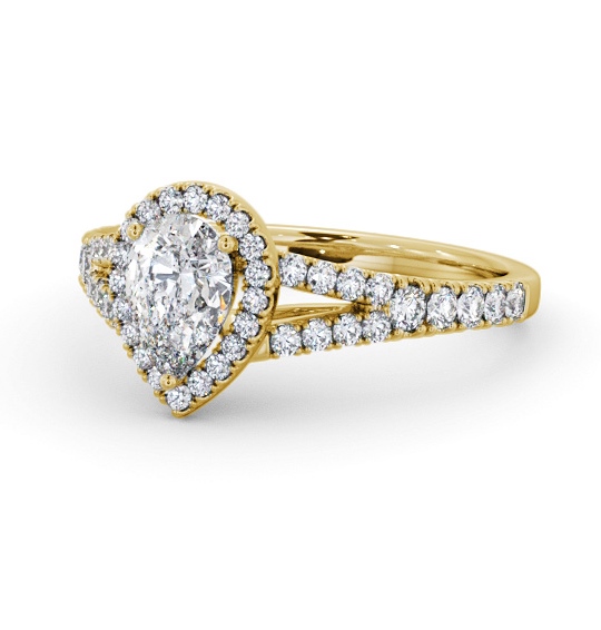 Halo Pear Diamond Engagement Ring 18K Yellow Gold - Etterby ENPE41_YG_THUMB2 