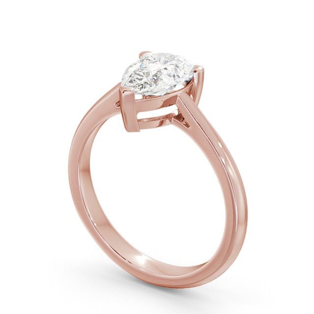 Pear Diamond Engagement Ring 18K Rose Gold Solitaire - Laira ENPE4_RG_SIDE