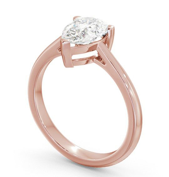 Pear Diamond 3 Prong Engagement Ring 9K Rose Gold Solitaire ENPE4_RG_THUMB1