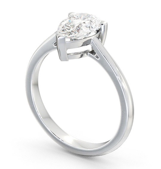 Pear Diamond 3 Prong Engagement Ring Platinum Solitaire ENPE4_WG_THUMB1