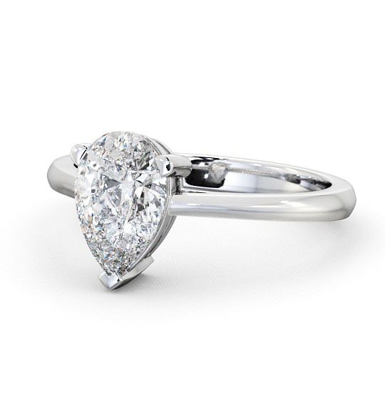 Pear Diamond 3 Prong Engagement Ring Palladium Solitaire ENPE4_WG_THUMB2 