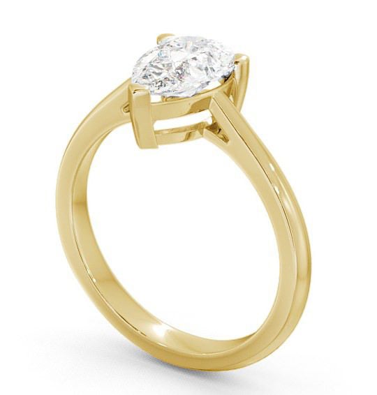 Pear Diamond 3 Prong Engagement Ring 9K Yellow Gold Solitaire ENPE4_YG_THUMB1