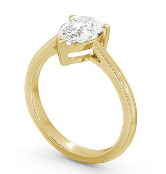 Pear Diamond 3 Prong Engagement Ring 18K Yellow Gold Solitaire ENPE4_YG_THUMB1 