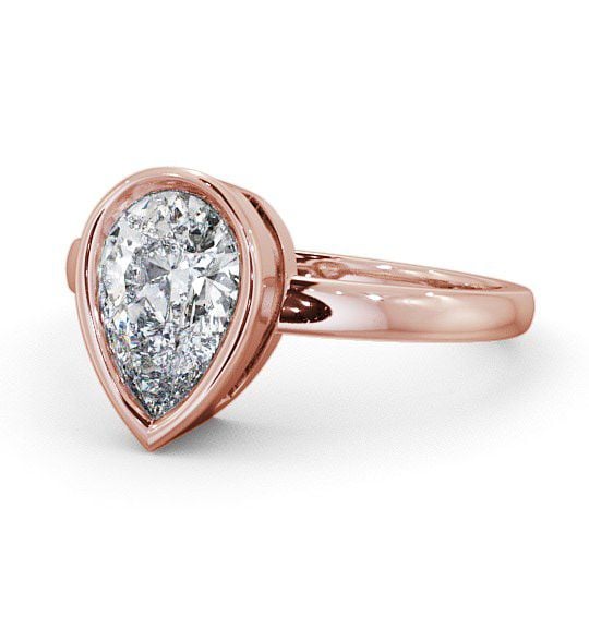  Pear Diamond Engagement Ring 18K Rose Gold Solitaire - Birley ENPE5_RG_THUMB2 