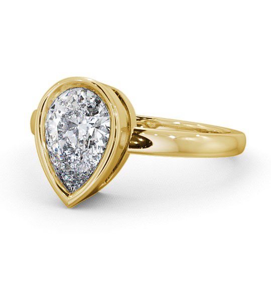  Pear Diamond Engagement Ring 9K Yellow Gold Solitaire - Birley ENPE5_YG_THUMB2 