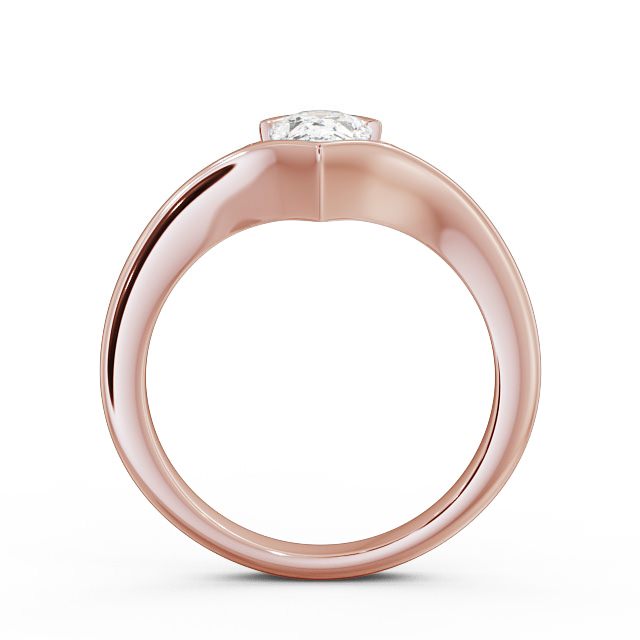 Pear Diamond Engagement Ring 18K Rose Gold Solitaire With Side Stones - Lorena ENPE6_RG_UP