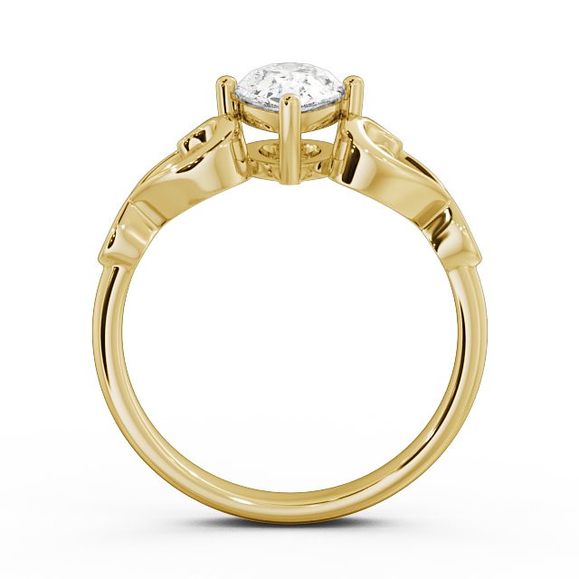 Pear Diamond Engagement Ring 9K Yellow Gold Solitaire - Mia ENPE7_YG_UP
