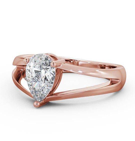 Pear Diamond Split Band Engagement Ring 9K Rose Gold Solitaire ENPE9_RG_THUMB2 