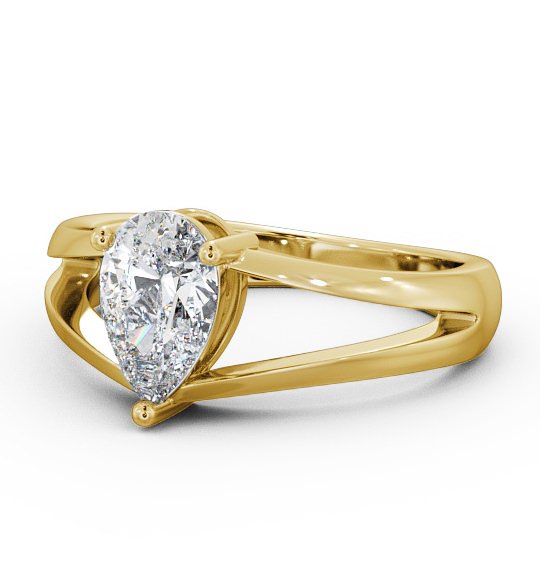  Pear Diamond Engagement Ring 9K Yellow Gold Solitaire - Lyon ENPE9_YG_THUMB2 
