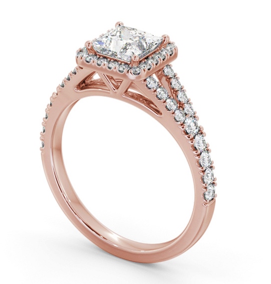 Halo Princess Diamond Split Band Engagement Ring 9K Rose Gold ENPR100_RG_THUMB1 