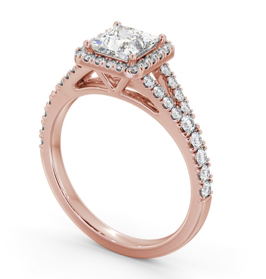 Halo Princess Diamond Split Band Engagement Ring 9K Rose Gold ENPR100_RG_THUMB1