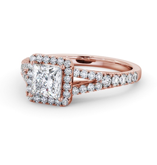 Halo Princess Diamond Split Band Engagement Ring 9K Rose Gold ENPR100_RG_THUMB2 