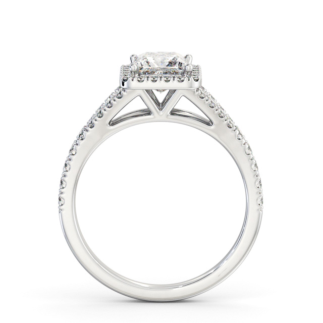 Halo Princess Diamond Engagement Ring Platinum - Palacios ENPR100_WG_UP