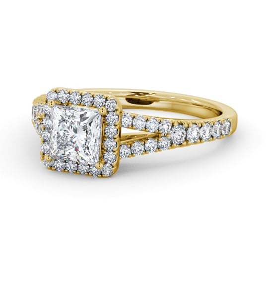 Halo Princess Diamond Split Band Engagement Ring 9K Yellow Gold ENPR100_YG_THUMB2 