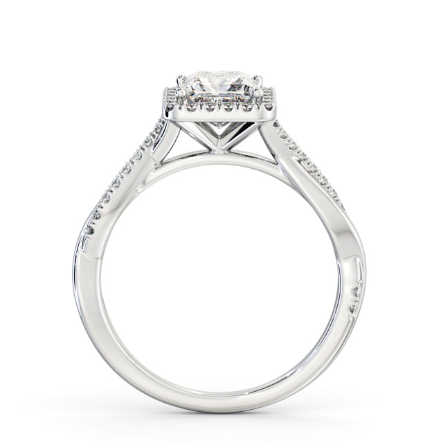 Halo Princess Diamond Engagement Ring 9K White Gold - Ferm ENPR101_WG_UP