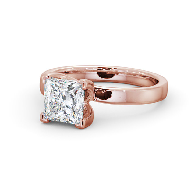 Princess Diamond Engagement Ring 18K Rose Gold Solitaire - Milby ENPR10_RG_FLAT