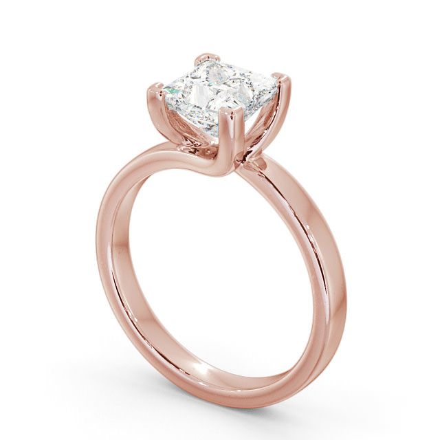 Princess Diamond Engagement Ring 18K Rose Gold Solitaire - Milby ENPR10_RG_SIDE