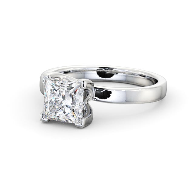 Princess Diamond Engagement Ring Palladium Solitaire - Milby ENPR10_WG_FLAT