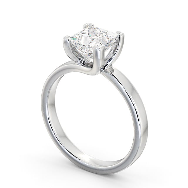 Princess Diamond Engagement Ring 18K White Gold Solitaire - Milby ENPR10_WG_SIDE
