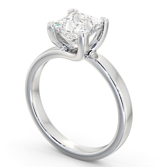 Princess Diamond Sweeping Band Engagement Ring 18K White Gold Solitaire ENPR10_WG_THUMB1