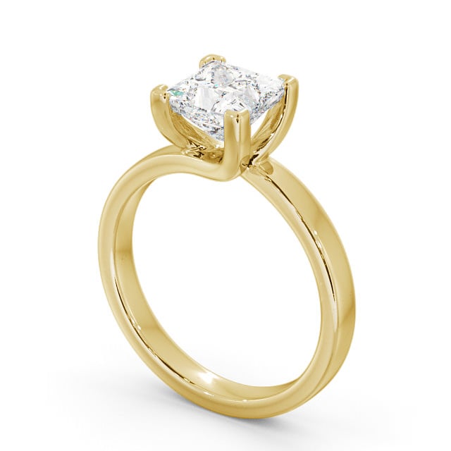 Princess Diamond Engagement Ring 18K Yellow Gold Solitaire - Milby ENPR10_YG_SIDE