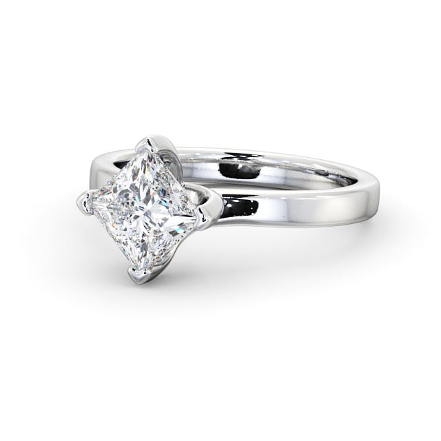 Princess Diamond Engagement Ring Palladium Solitaire - Semley ENPR11_WG_FLAT