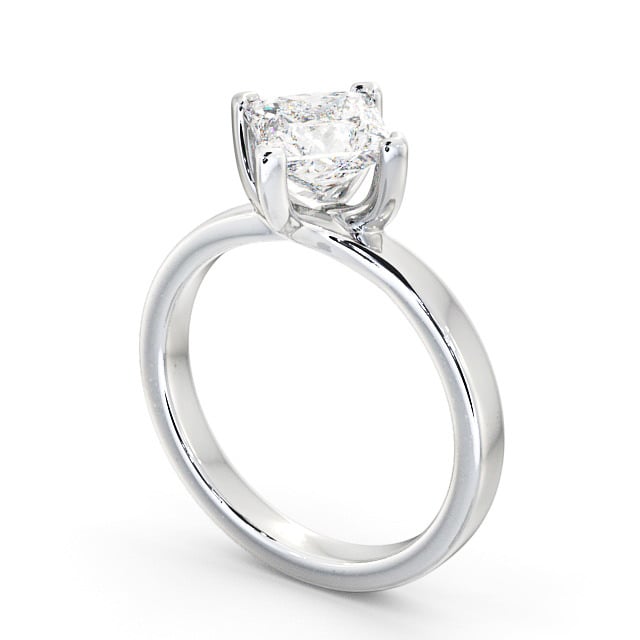 Princess Diamond Engagement Ring 18K White Gold Solitaire - Semley ENPR11_WG_SIDE