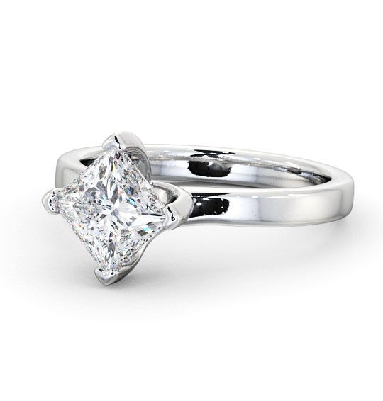  Princess Diamond Engagement Ring 18K White Gold Solitaire - Semley ENPR11_WG_THUMB2 