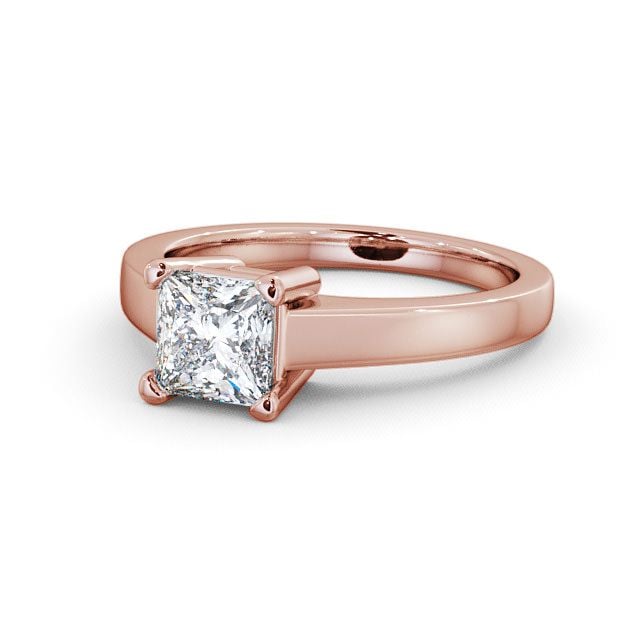 Princess Diamond Engagement Ring 18K Rose Gold Solitaire - Eyre ENPR12_RG_FLAT