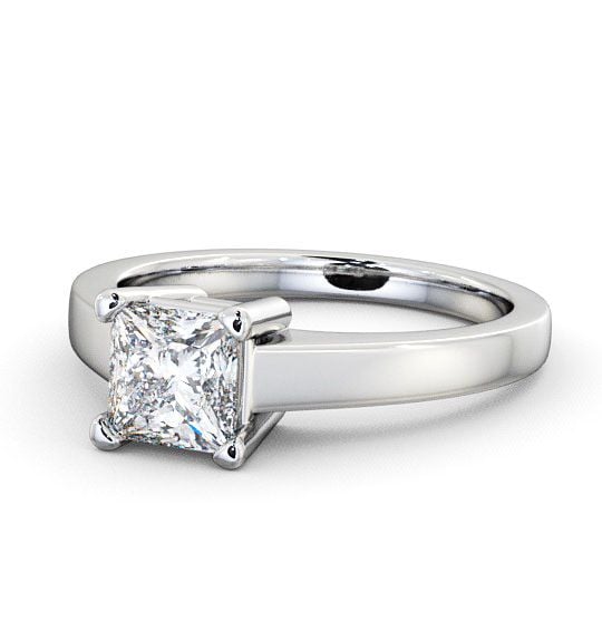 Princess Diamond Classic Engagement Ring 18K White Gold Solitaire ENPR12_WG_THUMB2 