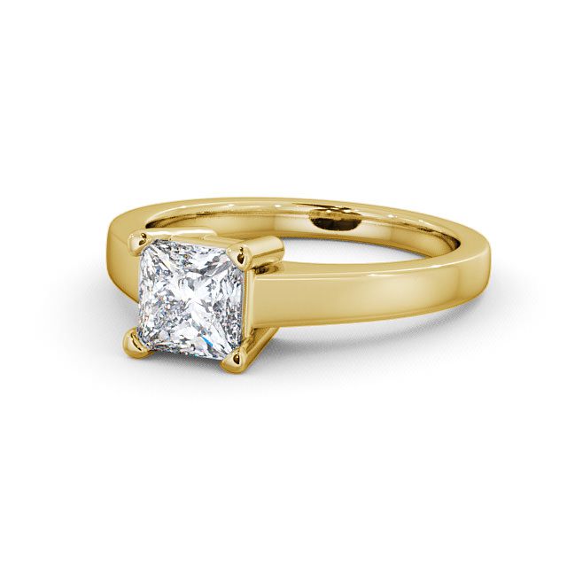 Princess Diamond Engagement Ring 18K Yellow Gold Solitaire - Eyre ENPR12_YG_FLAT